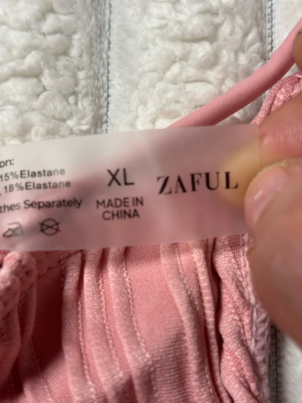 Zaful Pink Ruched Bikini Set with Gold Hardware